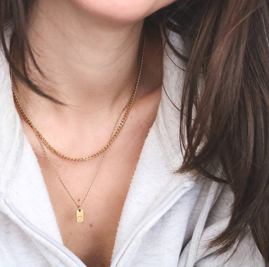 Custom Initial Layered Necklace – 2-in-1 Gold Necklace | Lazee Jewelry