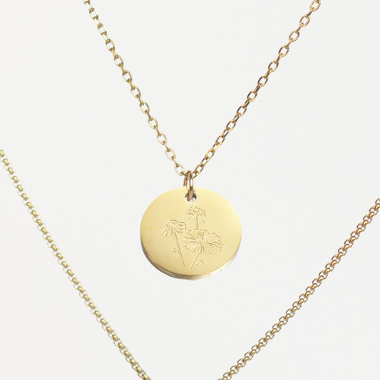 April Birth Flower Layered Necklace – 3-in-1 Gold Necklace | Lazee Jewelry