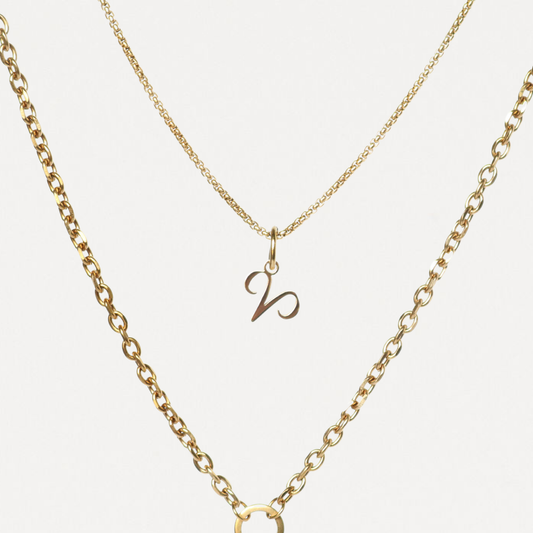 Aries Zodiac Layered Necklace – 3-in-1 Gold Necklace | Lazee Jewelry