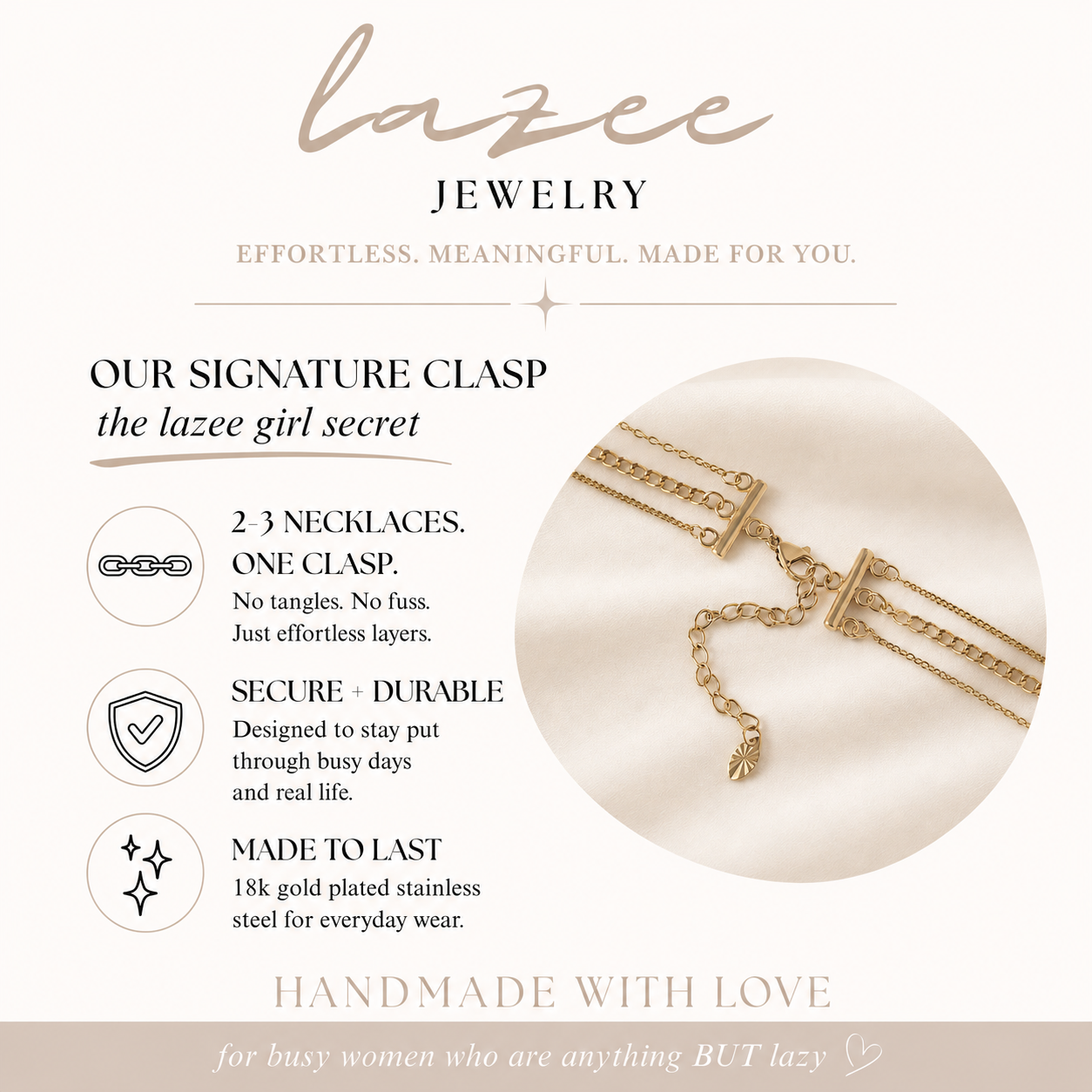 Custom Birthstone Layered Necklace – 2-in-1 Gold Necklace | Lazee Jewelry
