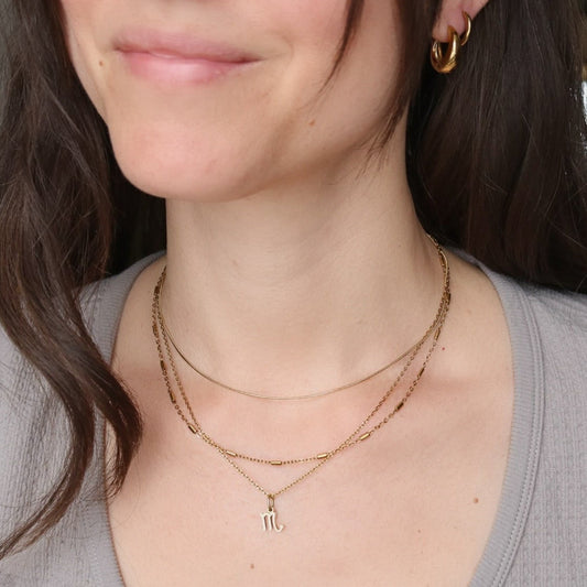 Custom Zodiac Layered Necklace – 3-in-1 Gold Necklace | Lazee Jewelry