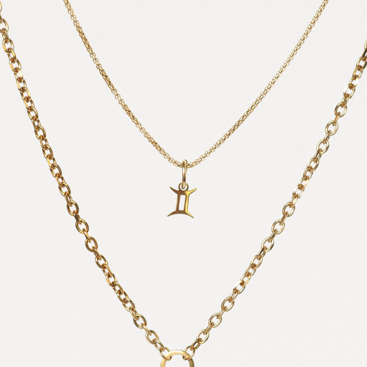 Gemini Zodiac Layered Necklace – 3-in-1 Gold Necklace | Lazee Jewelry