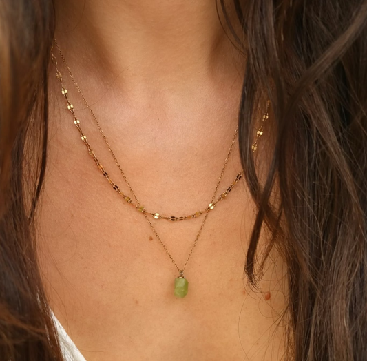 Custom Birthstone Layered Necklace – 2-in-1 Gold Necklace | Lazee Jewelry