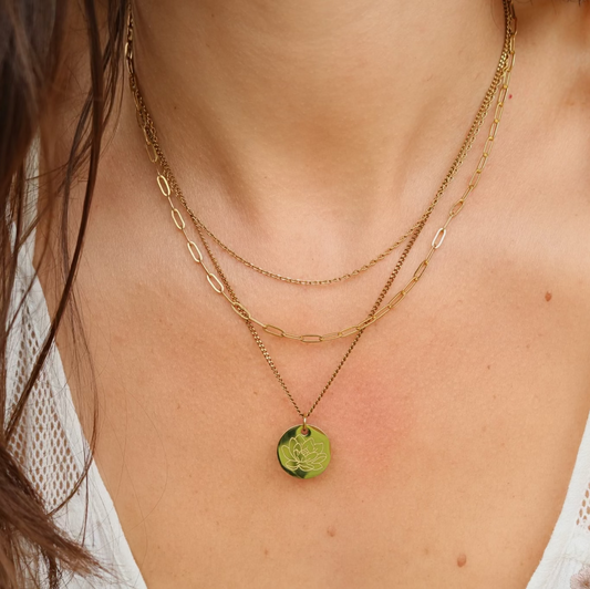 Custom Birth Flower Layered Necklace – 3-in-1 Gold Necklace | Lazee Jewelry