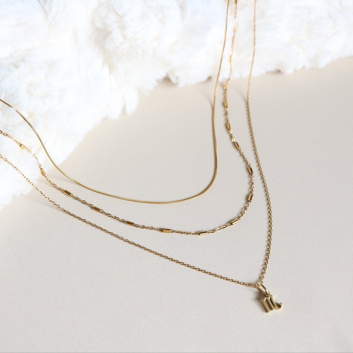 Custom Zodiac Layered Necklace – 3-in-1 Gold Necklace | Lazee Jewelry