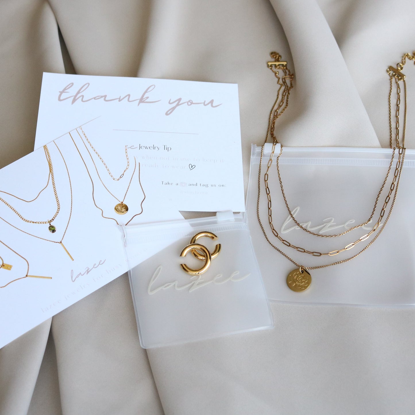 Custom Birthstone Layered Necklace – 2-in-1 Gold Necklace | Lazee Jewelry