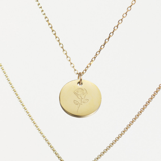 June Birth Flower Layered Necklace – 3-in-1 Gold Necklace | Lazee Jewelry