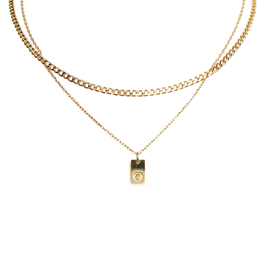 Custom Initial Layered Necklace – 2-in-1 Gold Necklace | Lazee Jewelry