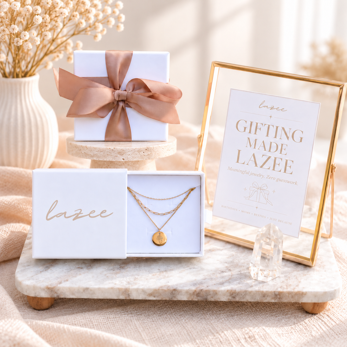 Custom Birthstone Layered Necklace – 2-in-1 Gold