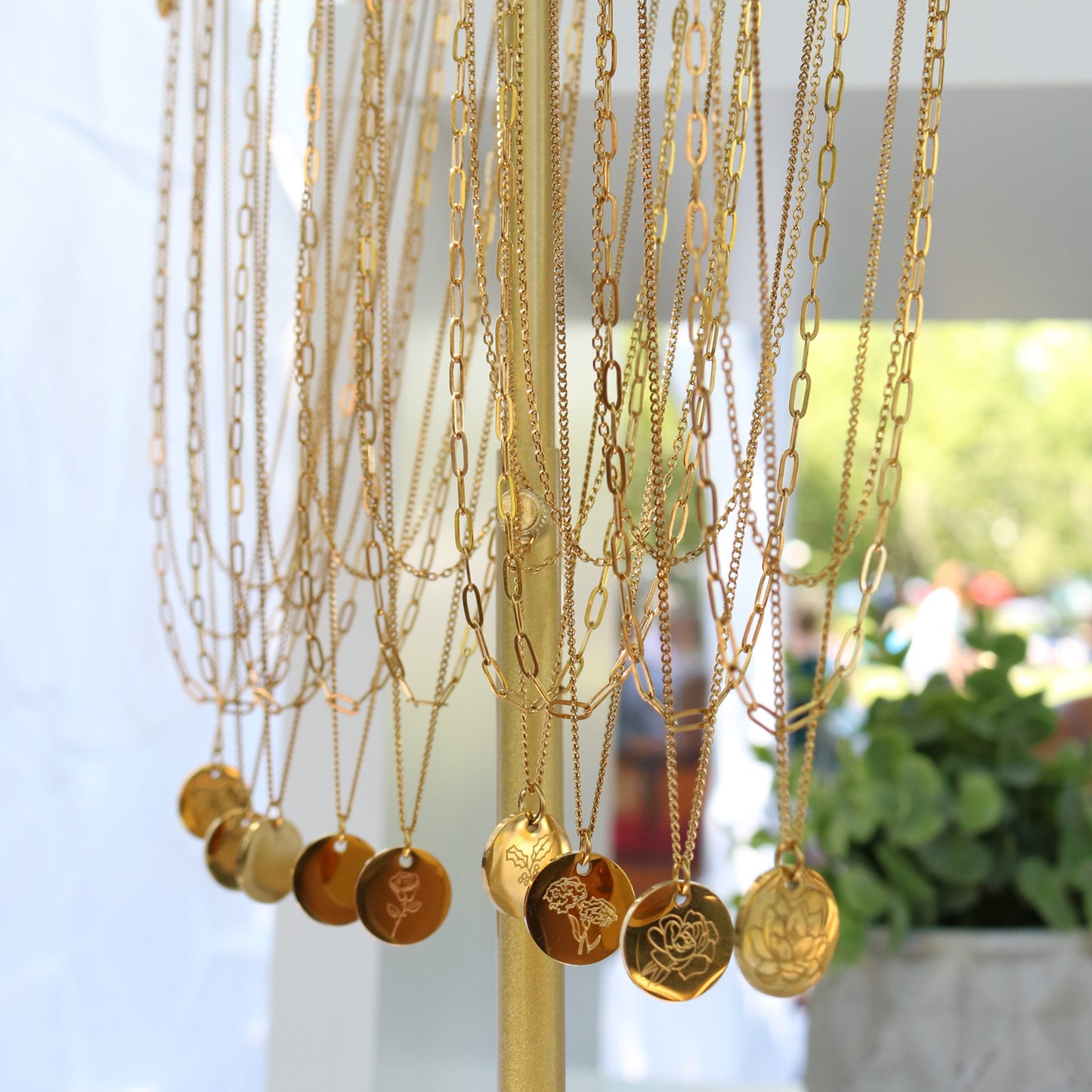 Custom Birth Flower Layered Necklace – 3-in-1 Gold Necklace | Lazee Jewelry