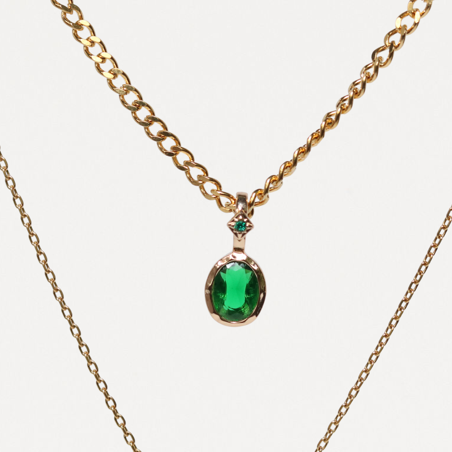 Custom Birthstone Layered Necklace – 3-in-1 Gold Necklace | Lazee Jewelry