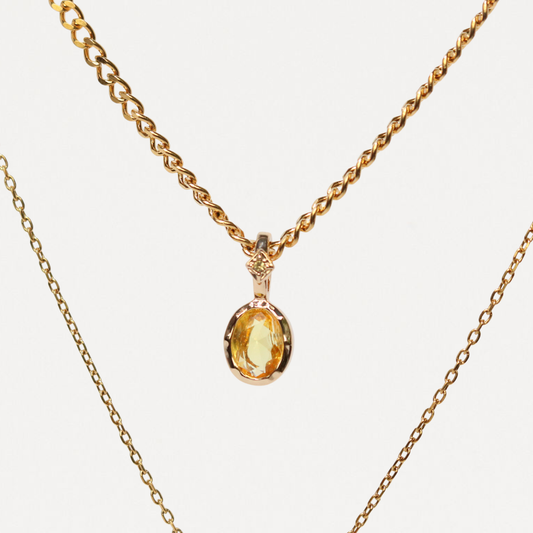 November Birthstone Layered Necklace – 3-in-1 Gold Necklace | Lazee Jewelry