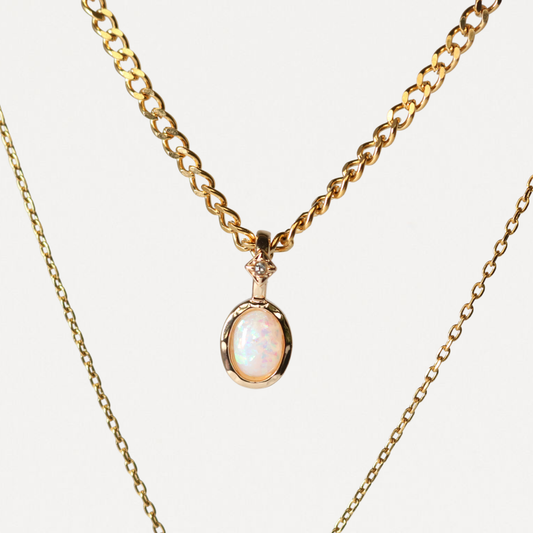 October Birthstone Layered Necklace – 3-in-1 Gold Necklace | Lazee Jewelry