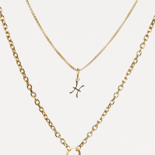 Pisces Zodiac Layered Necklace – 3-in-1 Gold Necklace | Lazee Jewelry