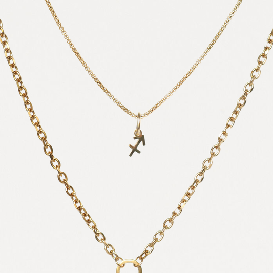 Sagittarius Zodiac Layered Necklace – 3-in-1 Gold Necklace | Lazee Jewelry