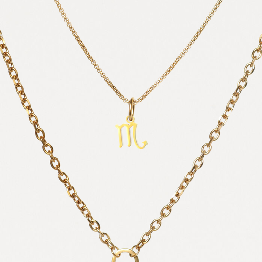 Scorpio Zodiac Layered Necklace – 3-in-1 Gold Necklace | Lazee Jewelry
