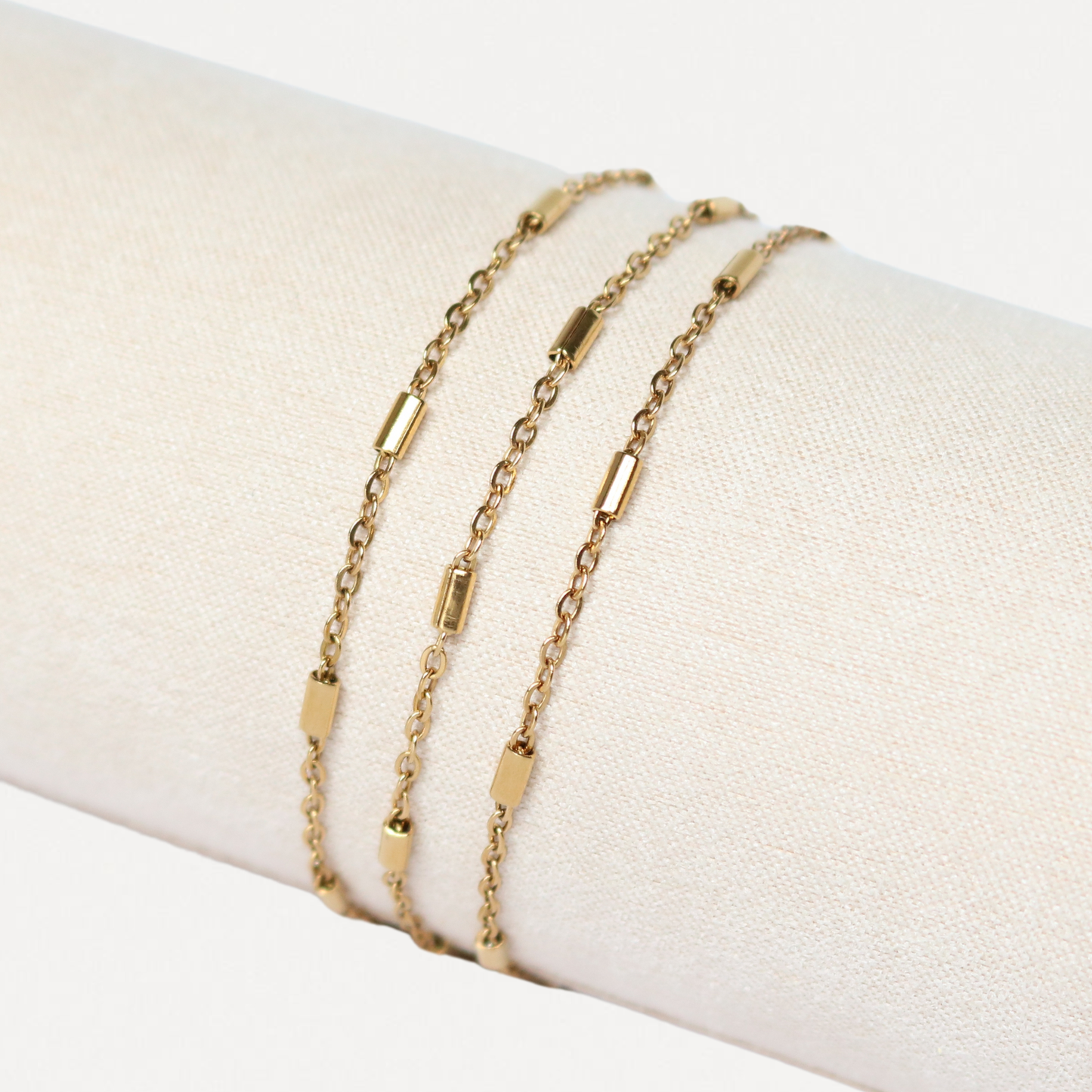 Sparkly Layered Gold Bracelet – 3-in-1 Dainty Chain Bracelet with Multi-Clasp | Lazee Jewelry