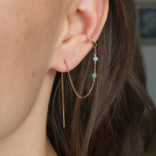 Turquoise Ear Cuff with Threader